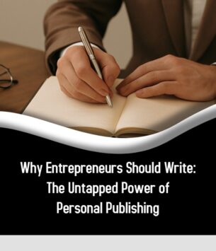 A person writing in a notebook with a pen, beside glasses on a wooden table.