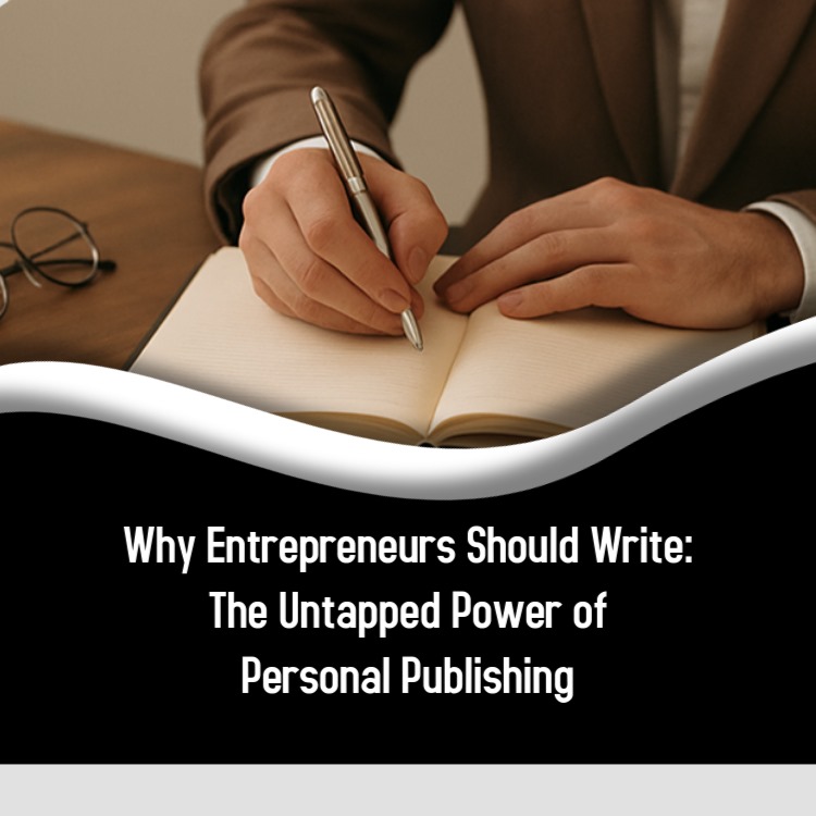 A person writing in a notebook with a pen, beside glasses on a wooden table.